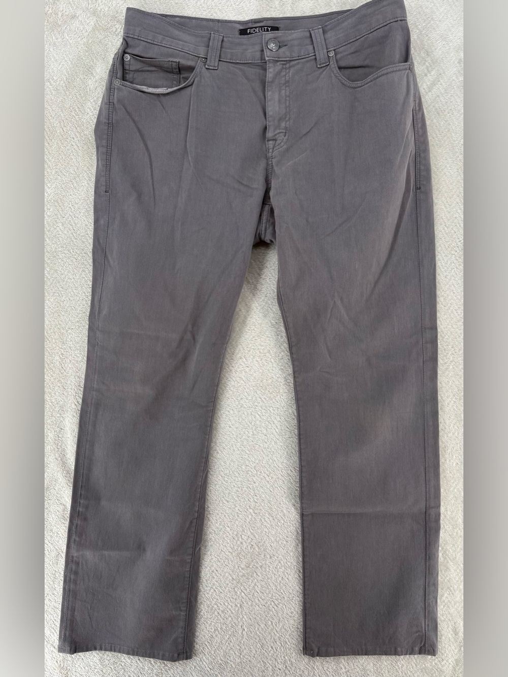 Fidelity Gray Stretch Jeans Men's 34 Made in USA Premium Modern Fit Denim